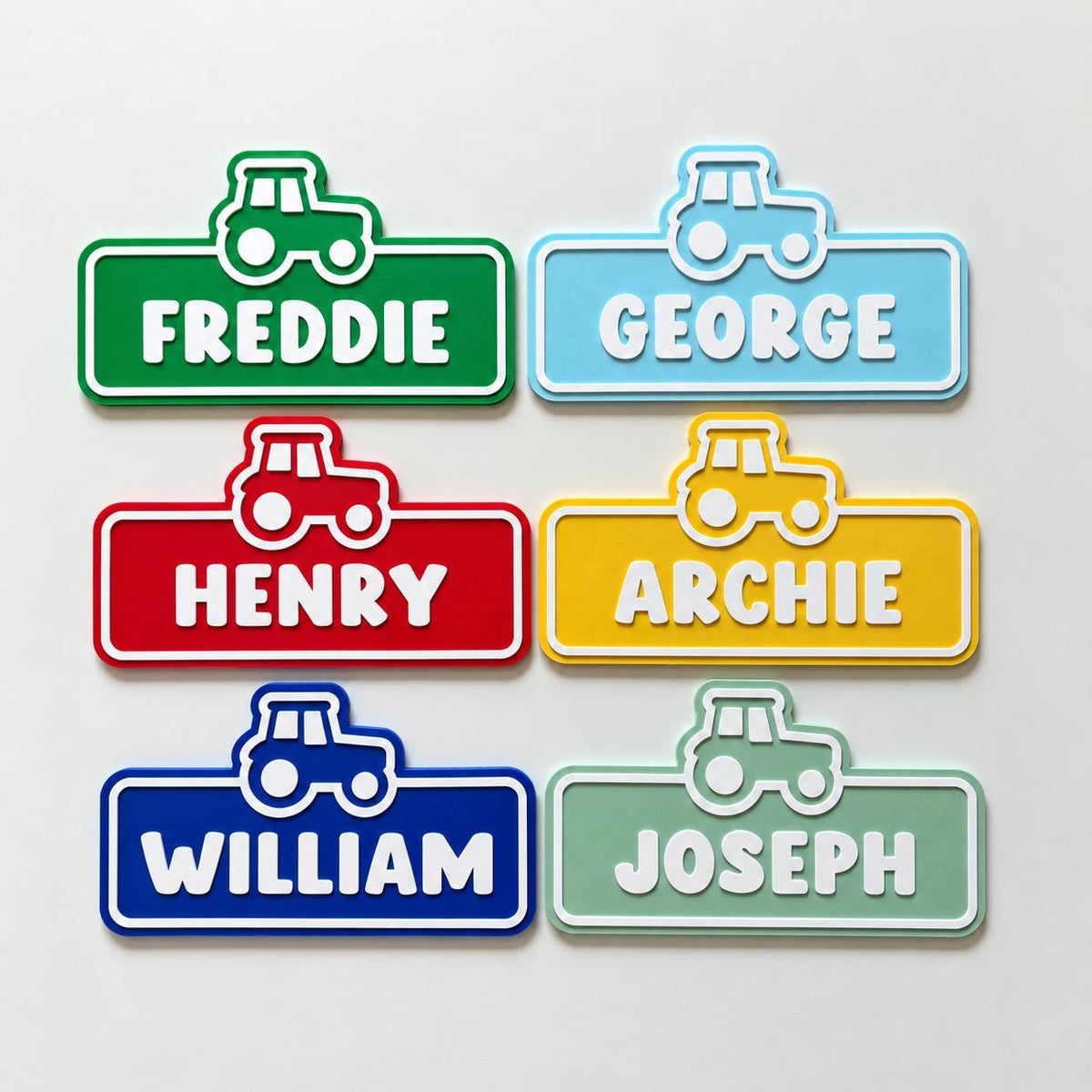 Personalised Name Door Sign - Custom Kids Boys Tractor Bedroom Decoration Plate