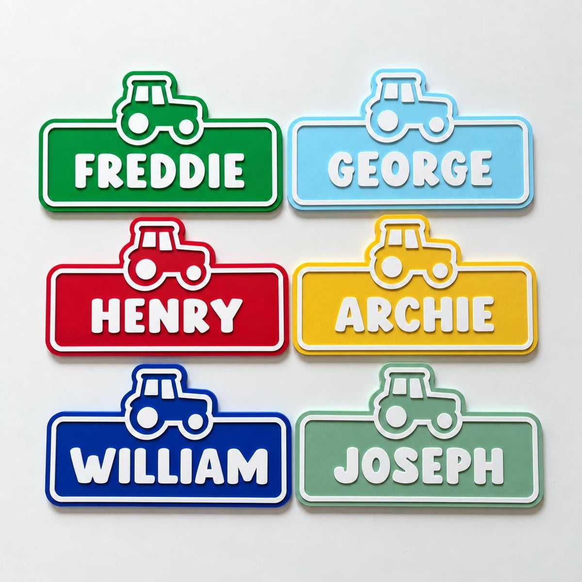Personalised Name Door Sign - Custom Kids Boys Tractor Bedroom Decoration Plate