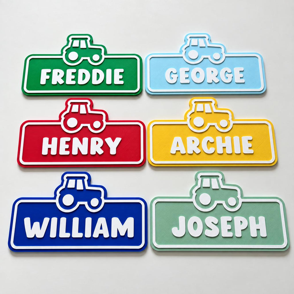 Personalised Name Door Sign - Custom Kids Boys Tractor Bedroom Decoration Plate