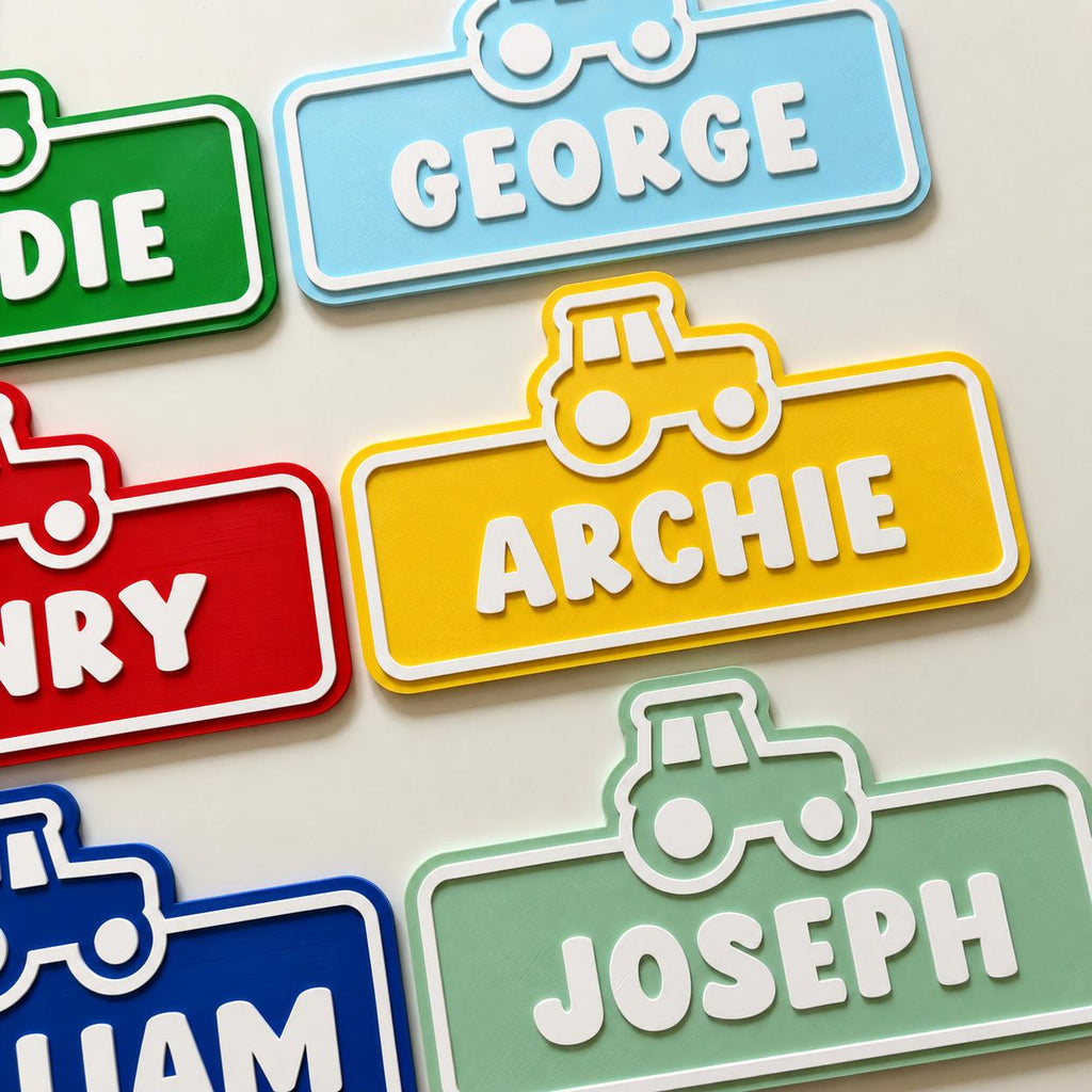 Personalised Name Door Sign - Custom Kids Boys Tractor Bedroom Decoration Plate