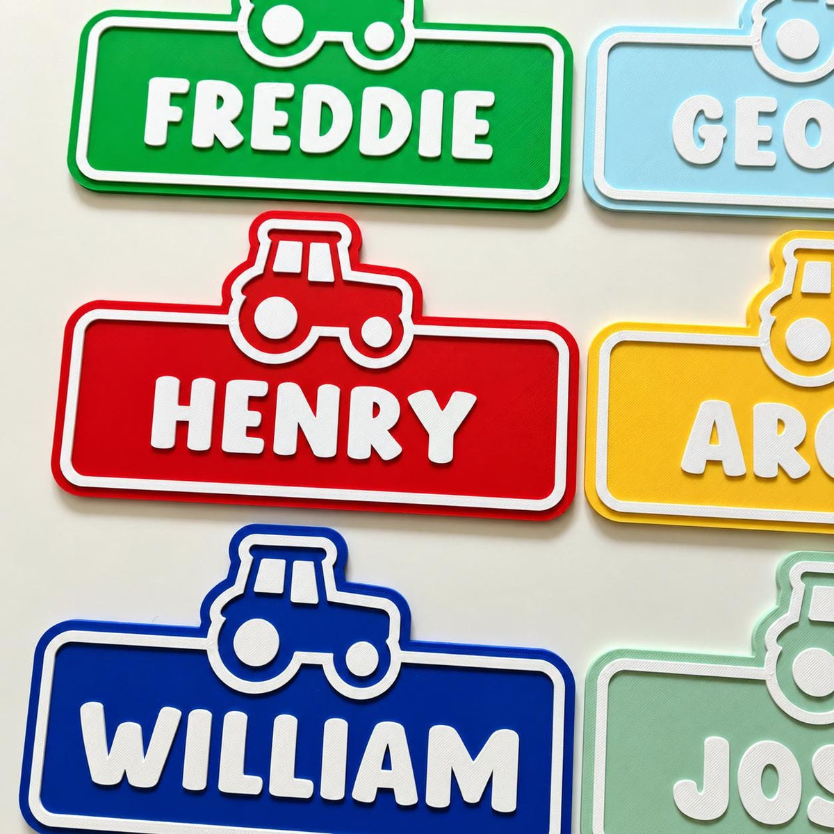 Personalised Name Door Sign - Custom Kids Boys Tractor Bedroom Decoration Plate