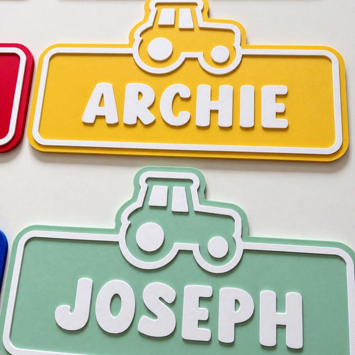 Personalised Name Door Sign - Custom Kids Boys Tractor Bedroom Decoration Plate
