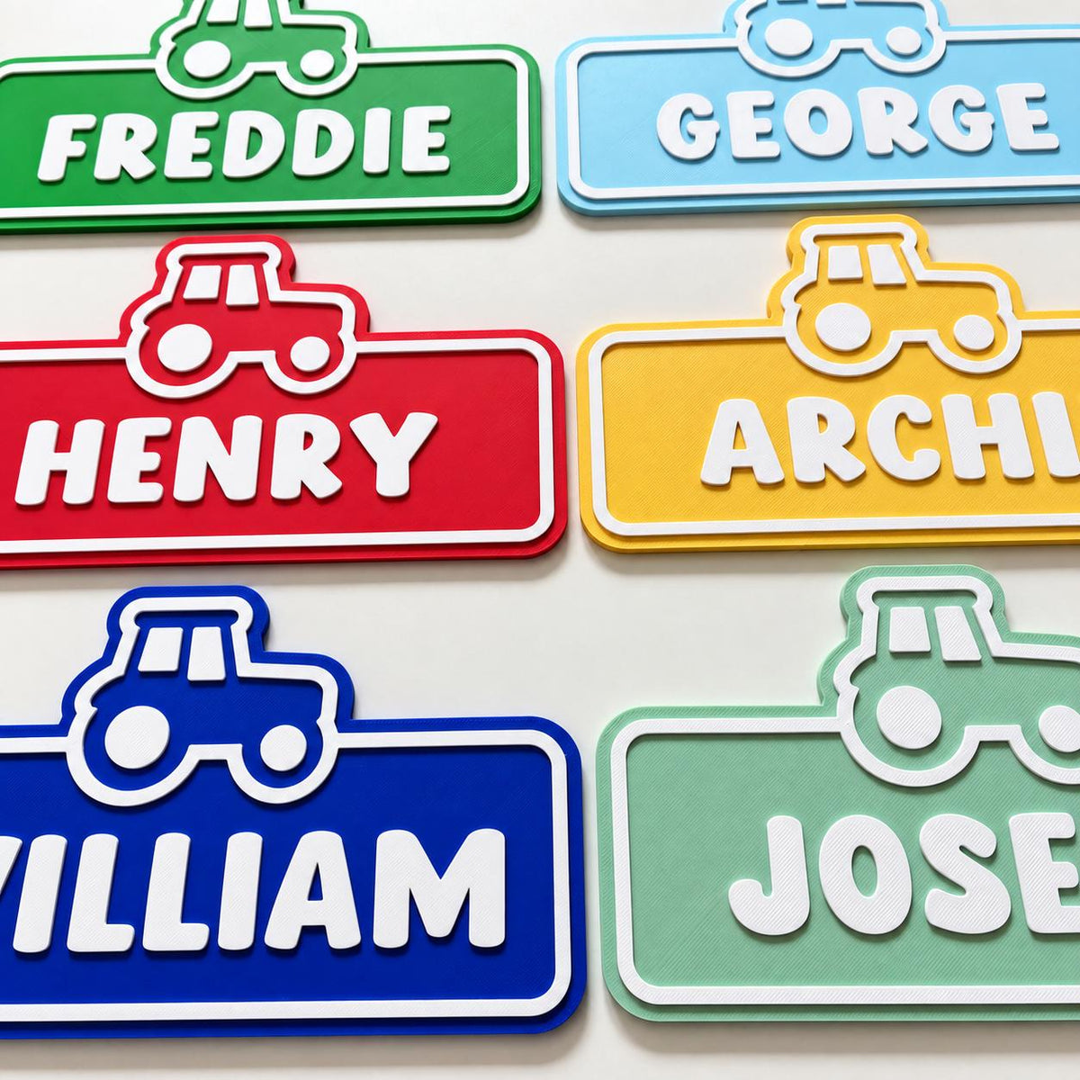 Personalised Name Door Sign - Custom Kids Boys Tractor Bedroom Decoration Plate