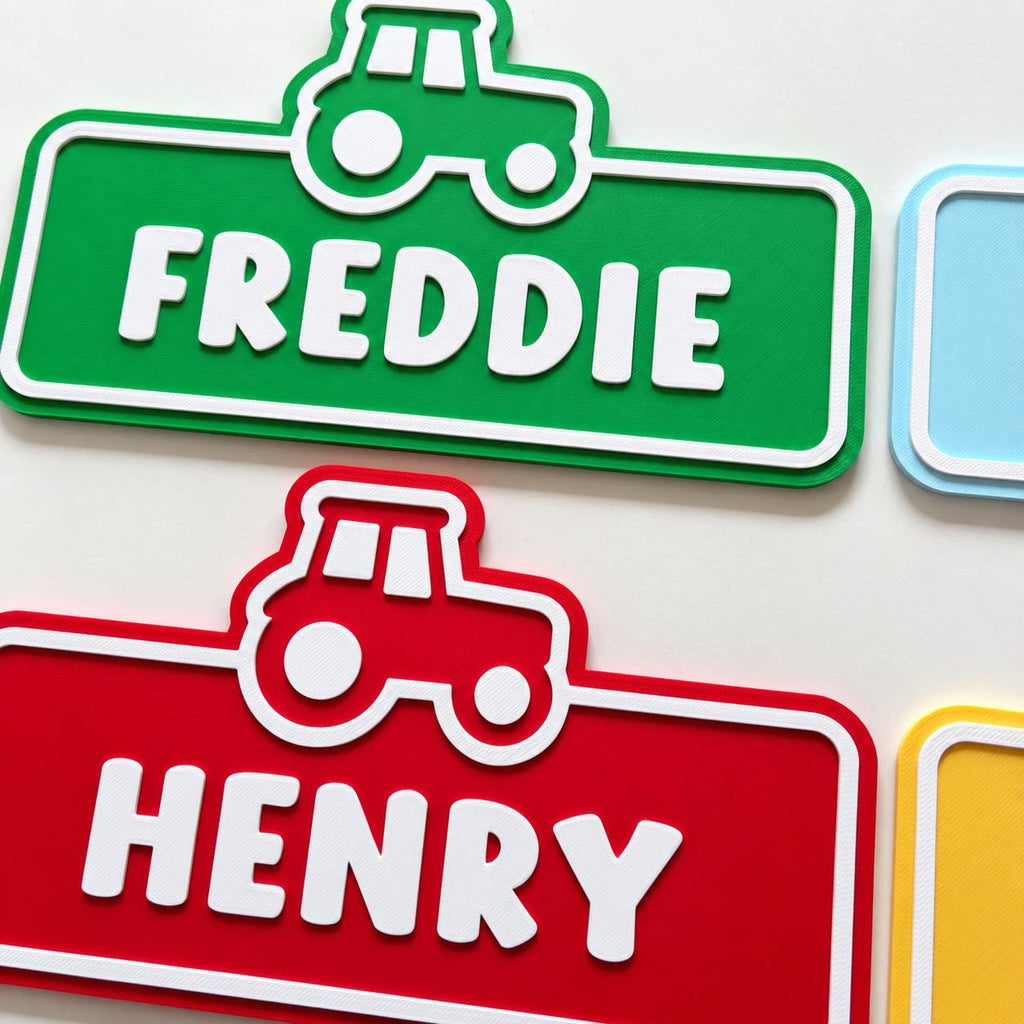 Personalised Name Door Sign - Custom Kids Boys Tractor Bedroom Decoration Plate