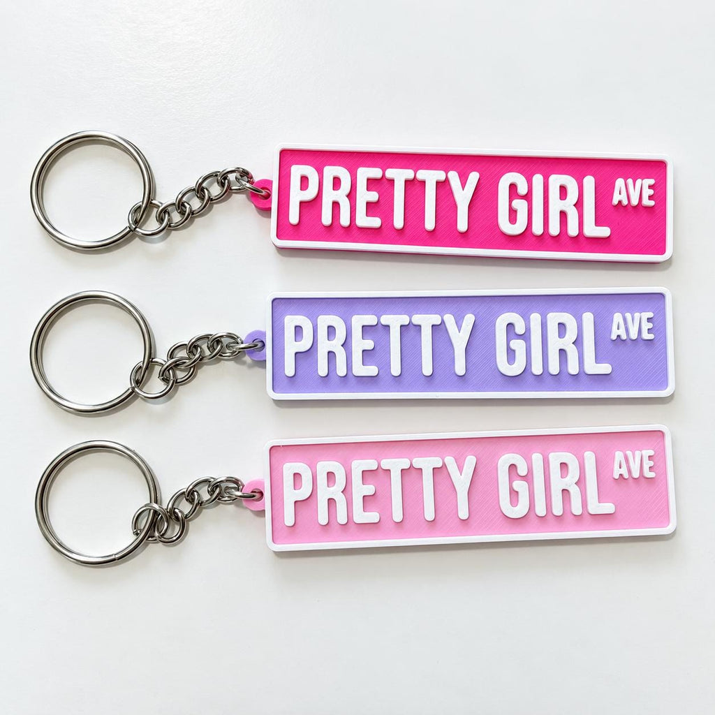 Pretty Girl Avenue Keyring Kids Backpack Keychain Bag Charm New Driver Pass Gift