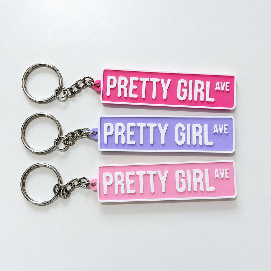Pretty Girl Avenue Keyring Kids Backpack Keychain Bag Charm New Driver Pass Gift