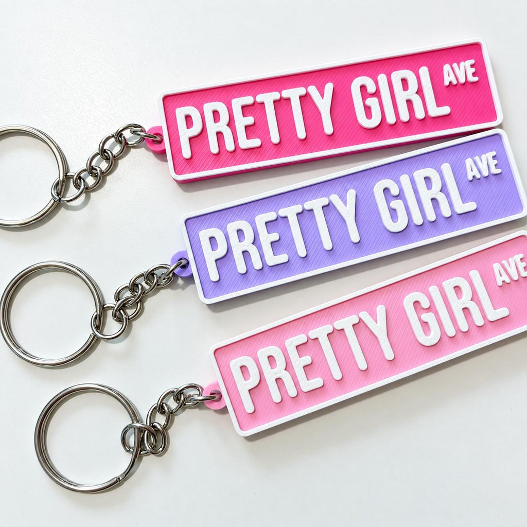 Pretty Girl Avenue Keyring Kids Backpack Keychain Bag Charm New Driver Pass Gift