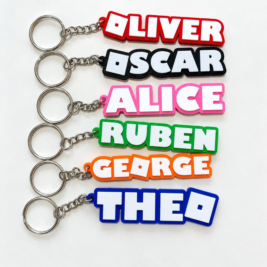 Personalised Name Keyring – Kids Gamer Gaming Keychain Boys Party Bag Gifts
