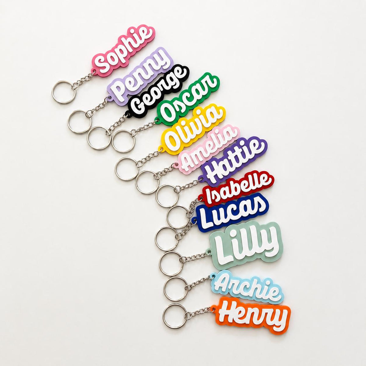 Personalised Name Keyring Kids Backpack Keychain New Driver Pass Party Bag Gift