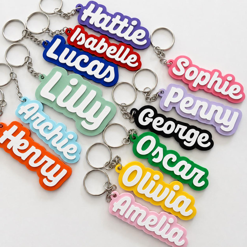 Personalised Name Keyring Kids Backpack Keychain New Driver Pass Party Bag Gift