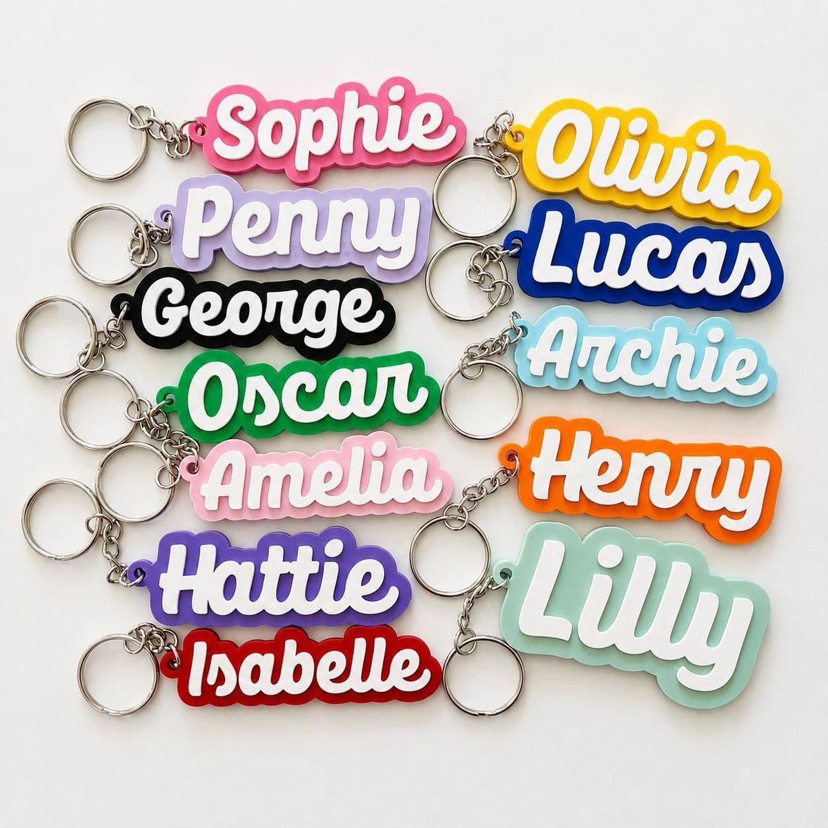 Personalised Name Keyring Kids Backpack Keychain New Driver Pass Party Bag Gift