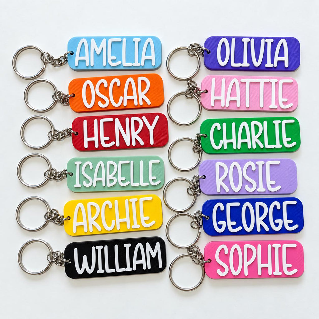Personalised Name Keyring Kids Backpack Keychain New Driver Pass Party Bag Gift