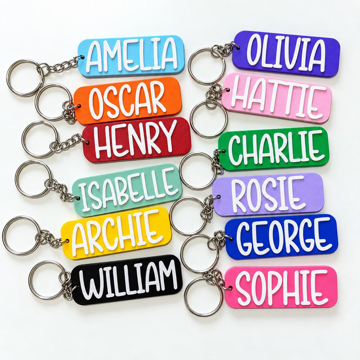 Personalised Name Keyring Kids Backpack Keychain New Driver Pass Party Bag Gift