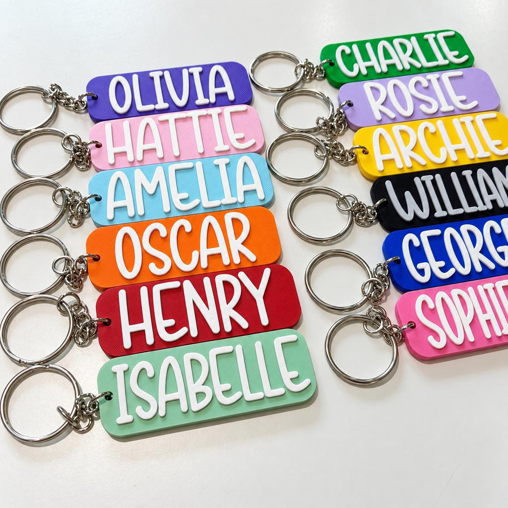 Personalised Name Keyring Kids Backpack Keychain New Driver Pass Party Bag Gift