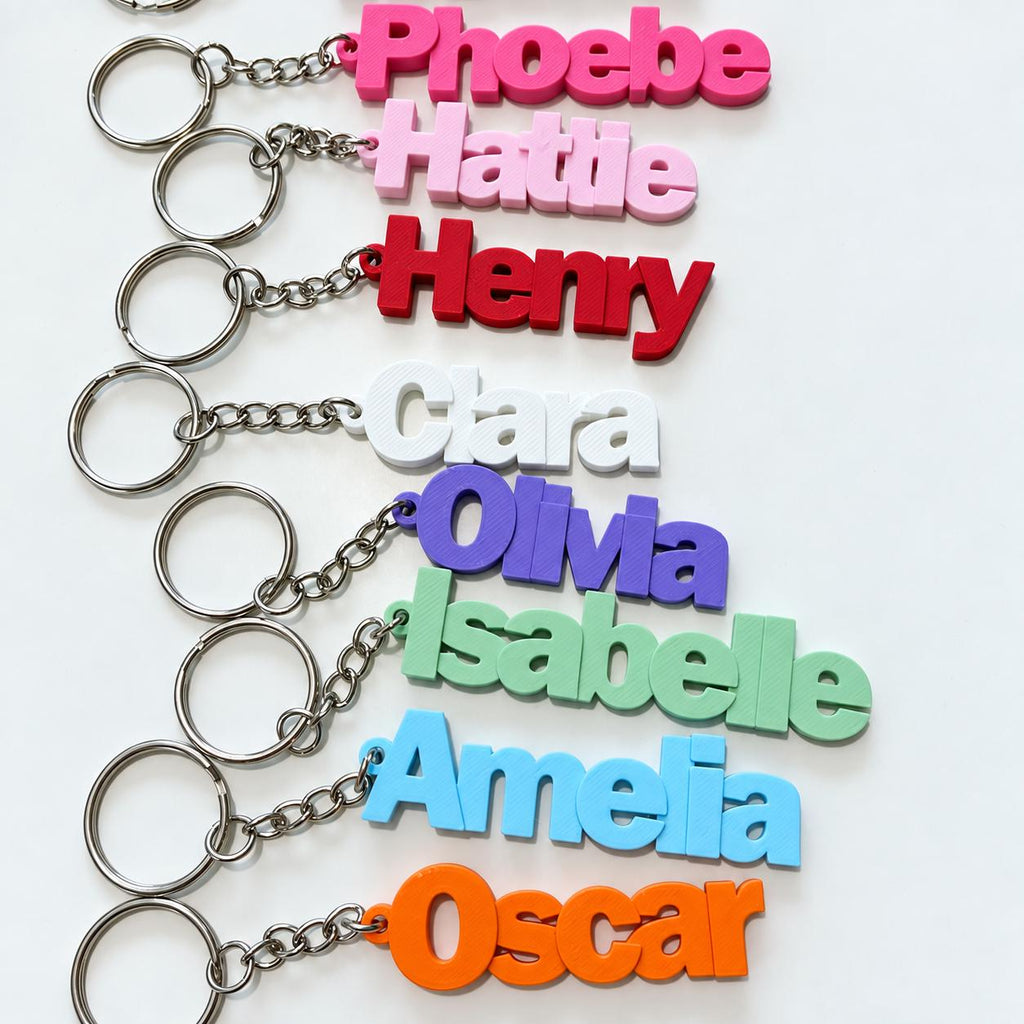 Personalised Name Keyring Kids Backpack Keychain New Driver Pass Party Bag Gift
