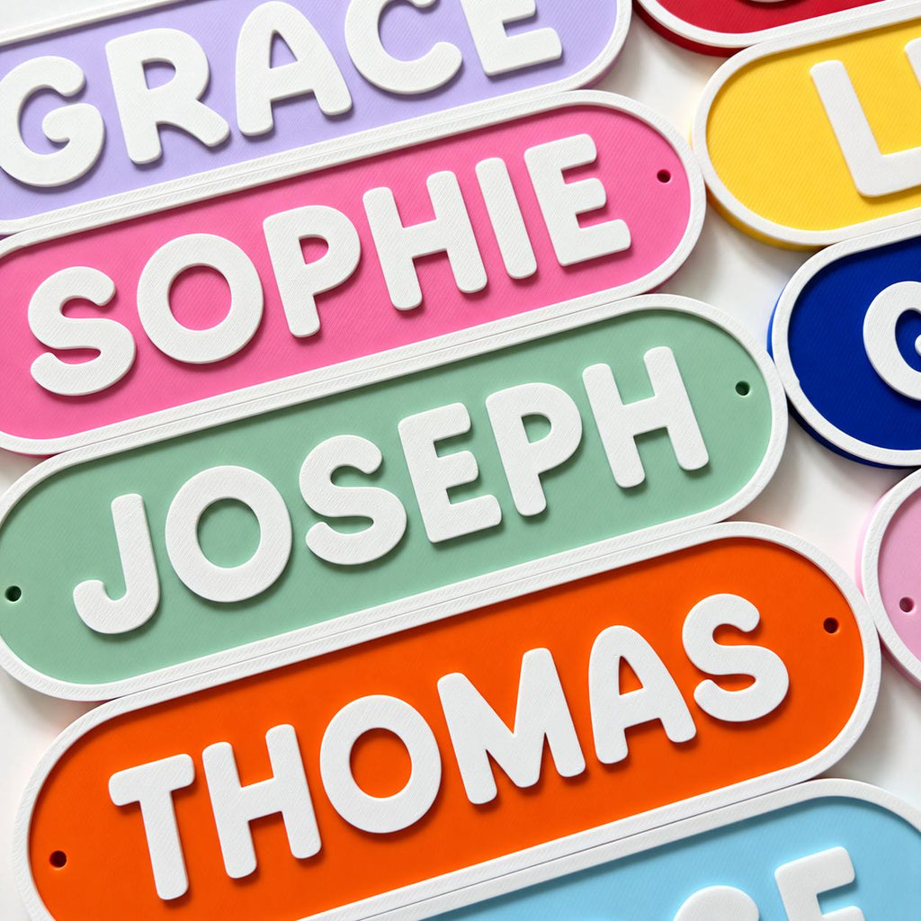 Personalised Kids Name Door Sign – Custom Girls Boys Bedroom Decoration Plate