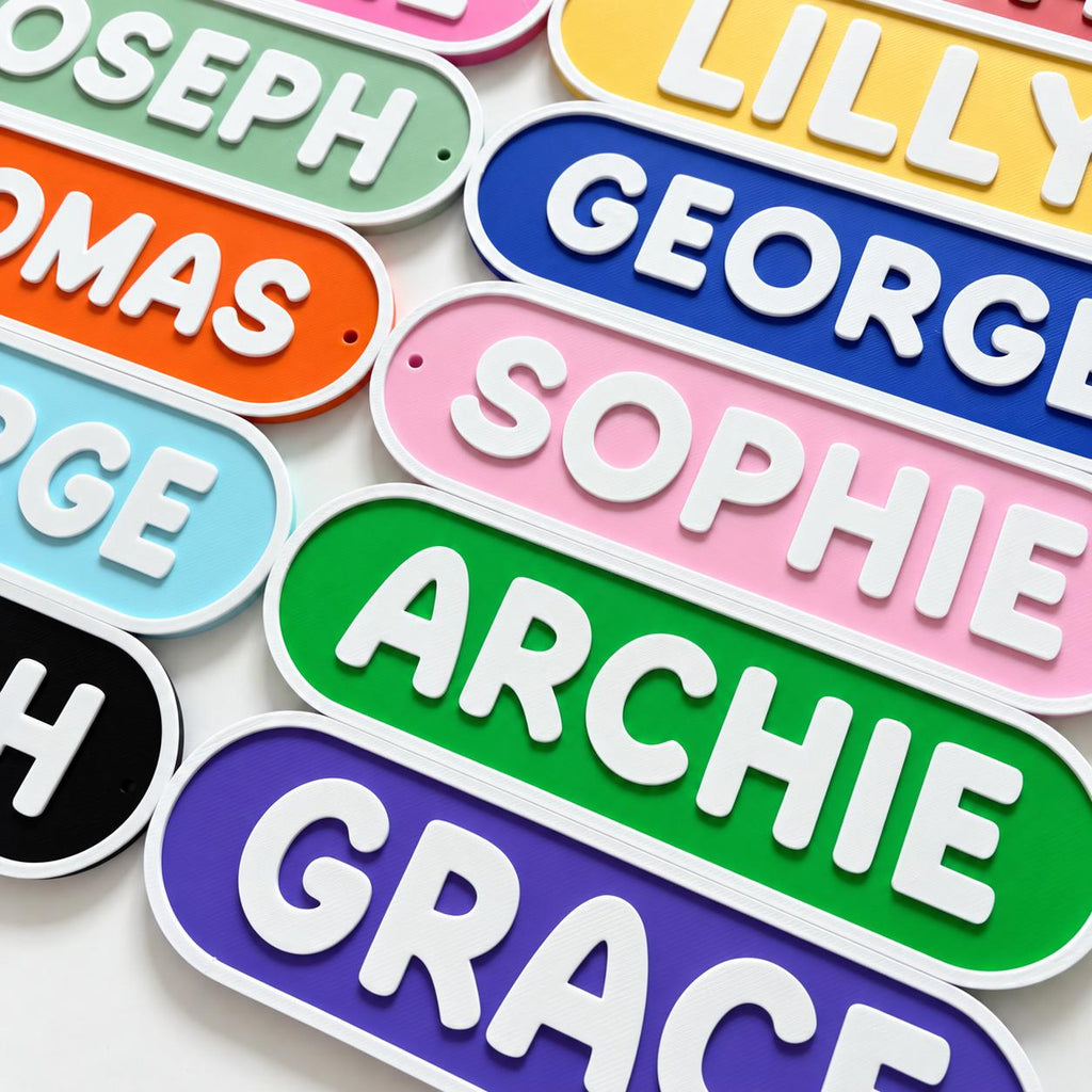 Personalised Kids Name Door Sign – Custom Girls Boys Bedroom Decoration Plate