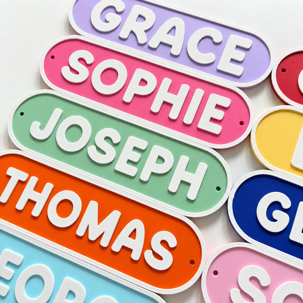 Personalised Kids Name Door Sign – Custom Girls Boys Bedroom Decoration Plate