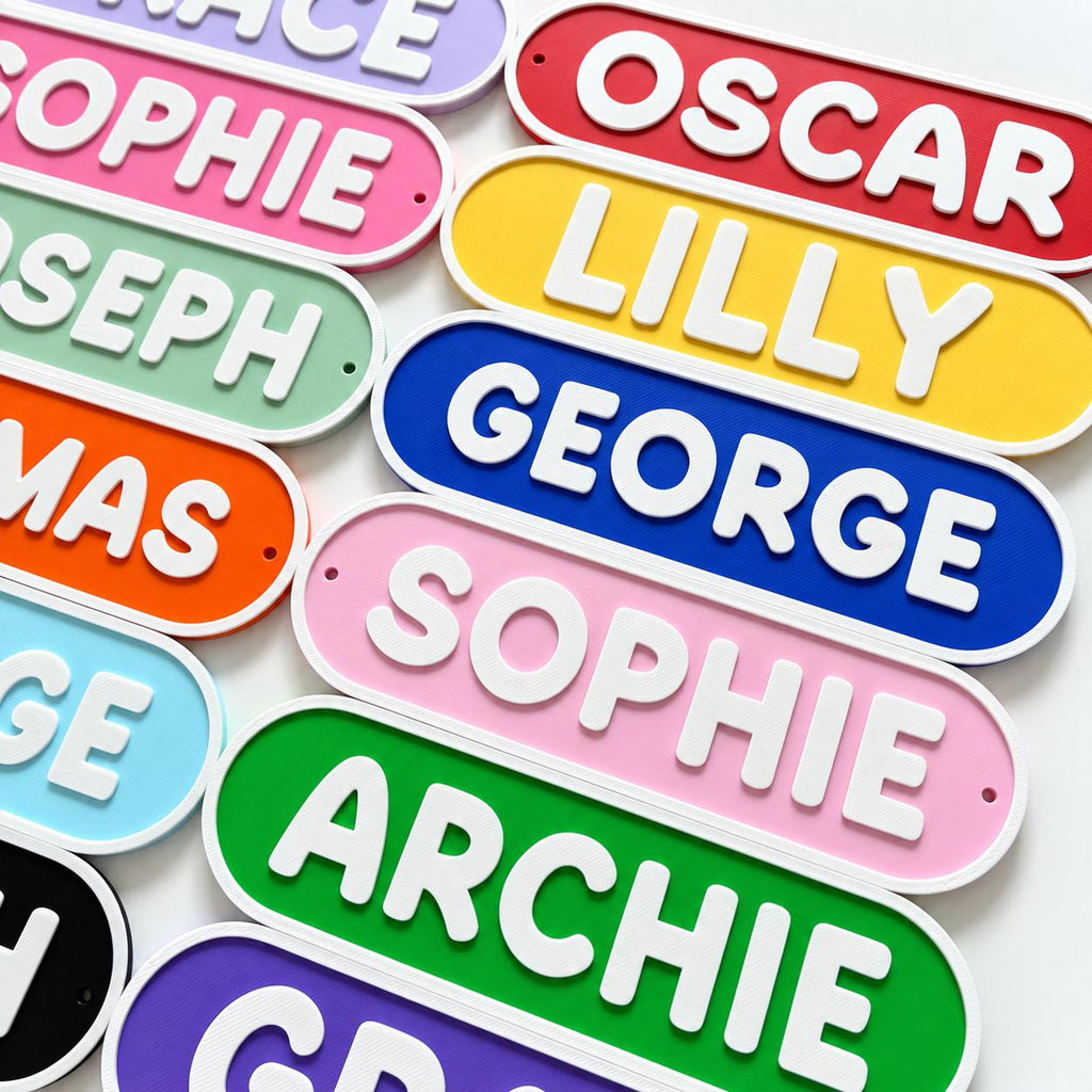 Personalised Kids Name Door Sign – Custom Girls Boys Bedroom Decoration Plate
