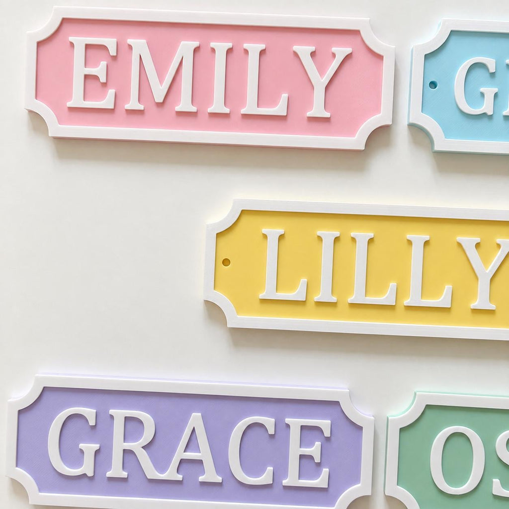 Personalised Kids Name Door Sign – Custom Girls Boys Bedroom Decoration Plate