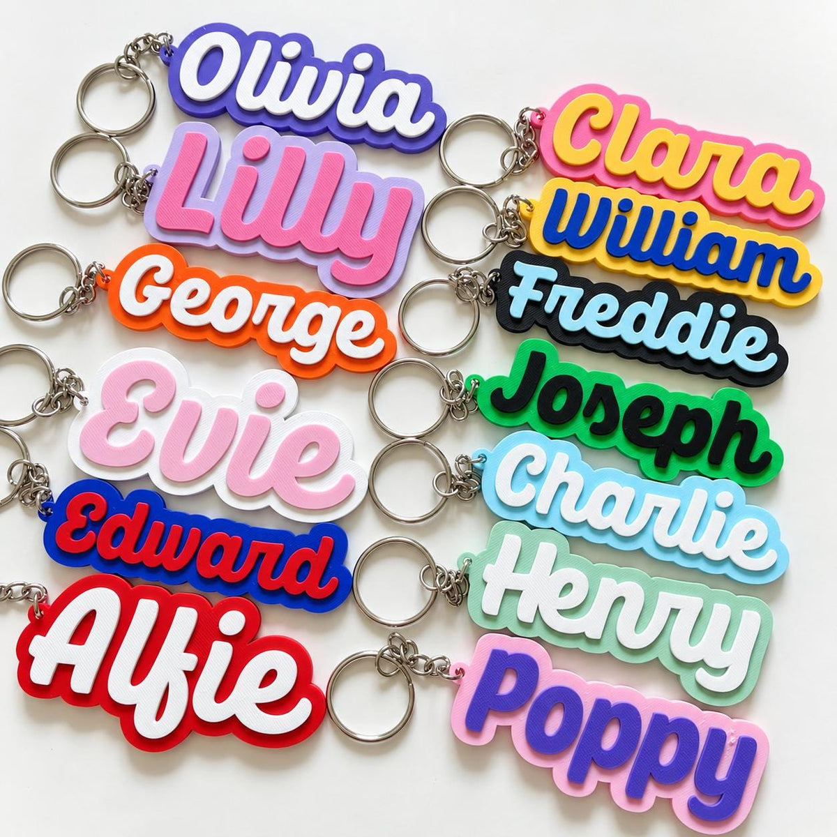Personalised Name Keyring Kids Backpack Keychain New Driver Pass Party Bag Gift