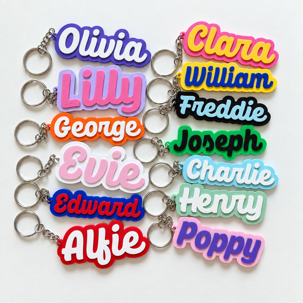 Personalised Name Keyring Kids Backpack Keychain New Driver Pass Party Bag Gift