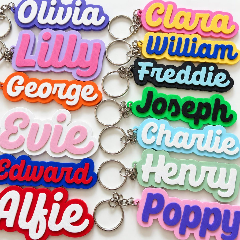 Personalised Name Keyring Kids Backpack Keychain New Driver Pass Party Bag Gift