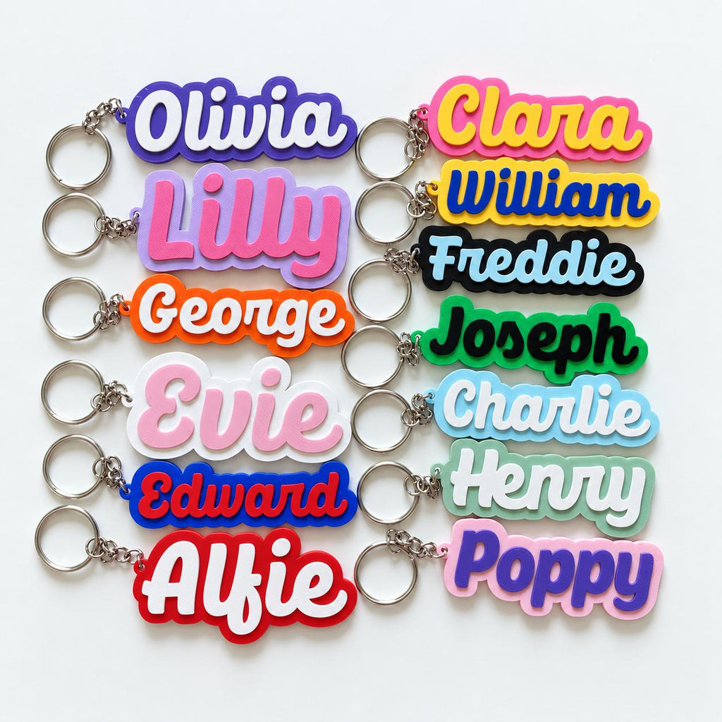 Personalised Name Keyring Kids Backpack Keychain New Driver Pass Party Bag Gift