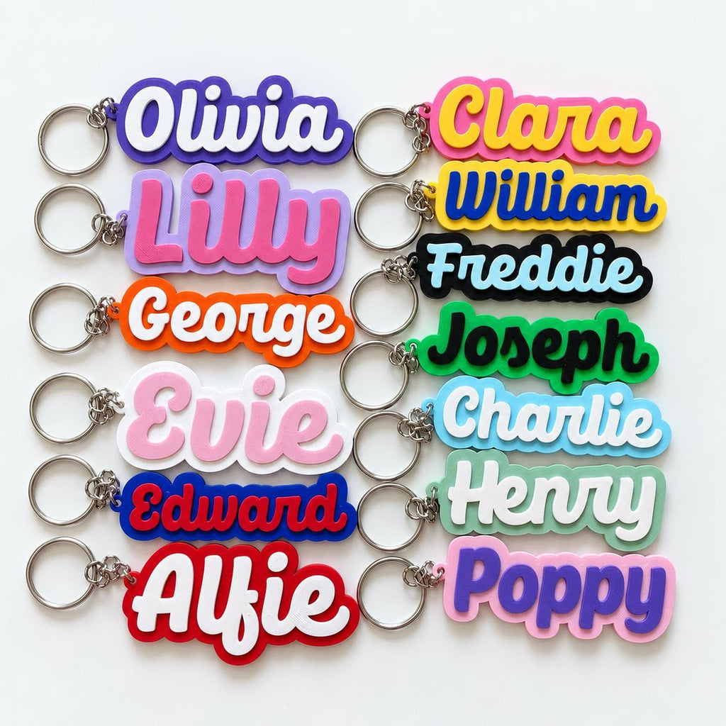 Personalised Name Keyring Kids Backpack Keychain New Driver Pass Party Bag Gift