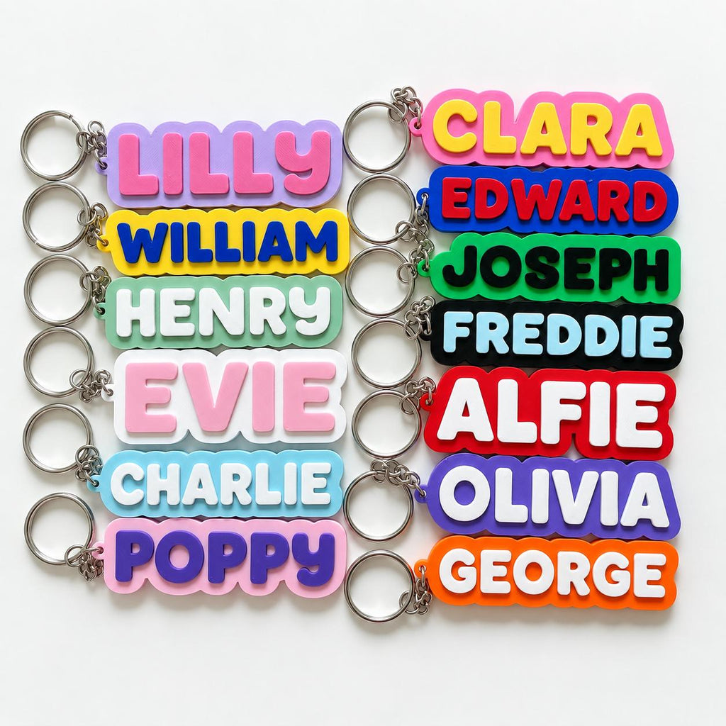 Personalised Name Keyring Kids Backpack Keychain New Driver Pass Party Bag Gift