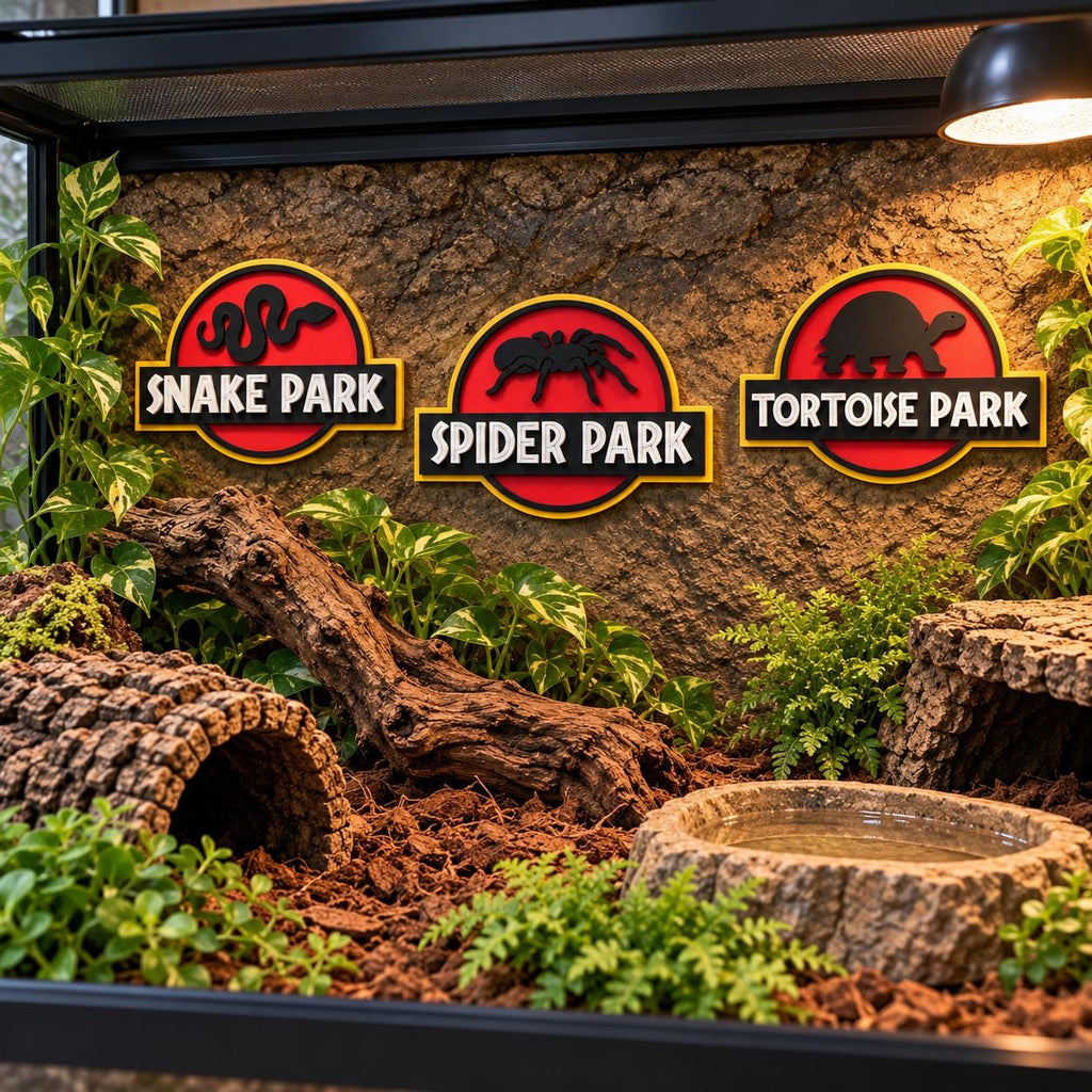 Pet Enclosure Sign - Spider Tortoise Snake Park Vivarium Tank Decoration Plaque