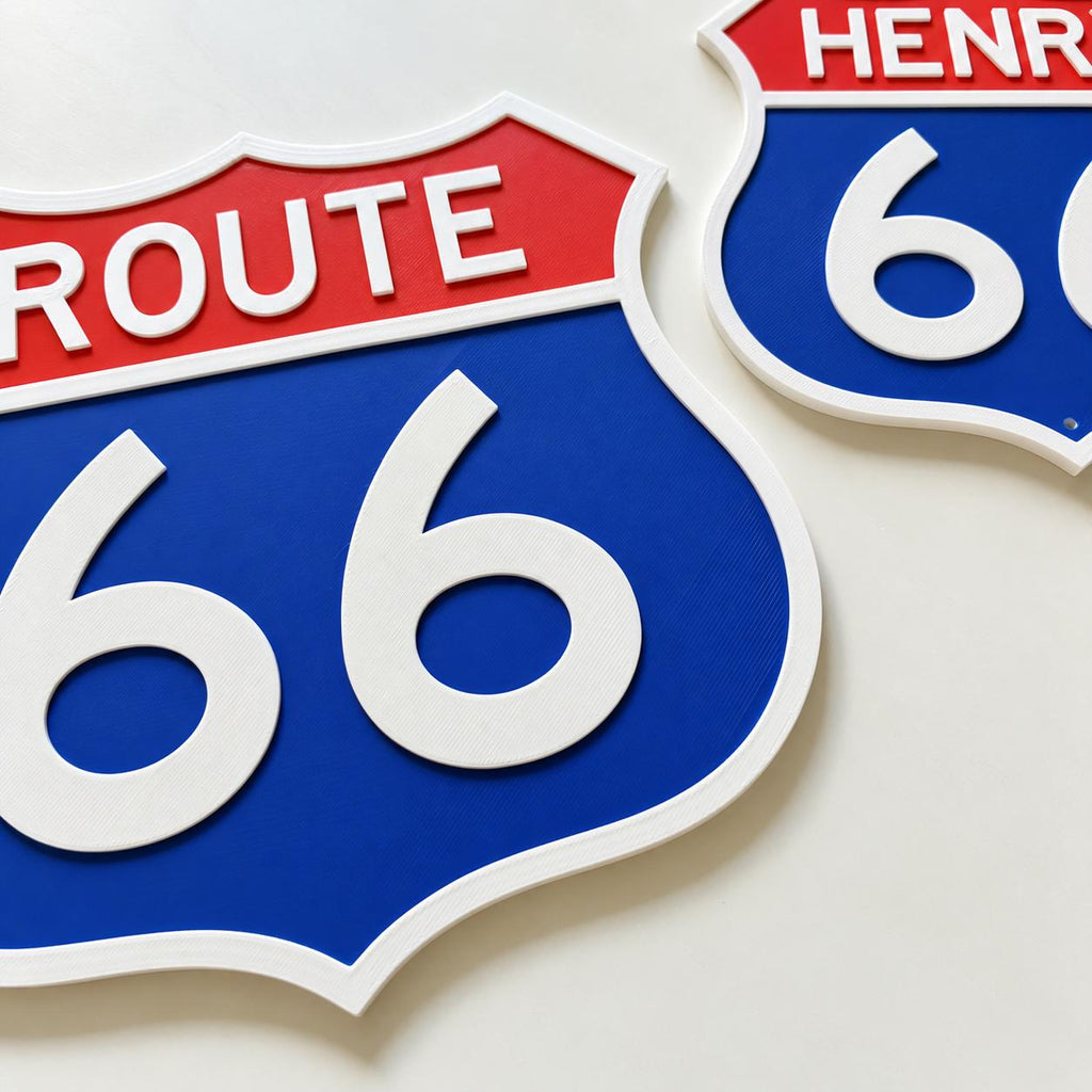 Personalised Route 66 Sign – Kids Name Bedroom Door Road Cars Wall Decoration