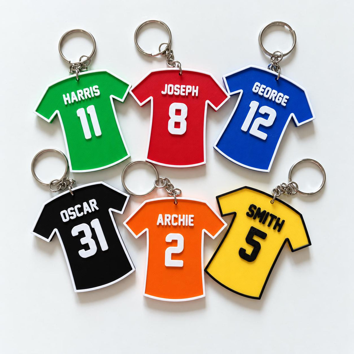 Personalised Name Football Keyrings Kids Backpack Keychain Boys PE Kit Bag Gift