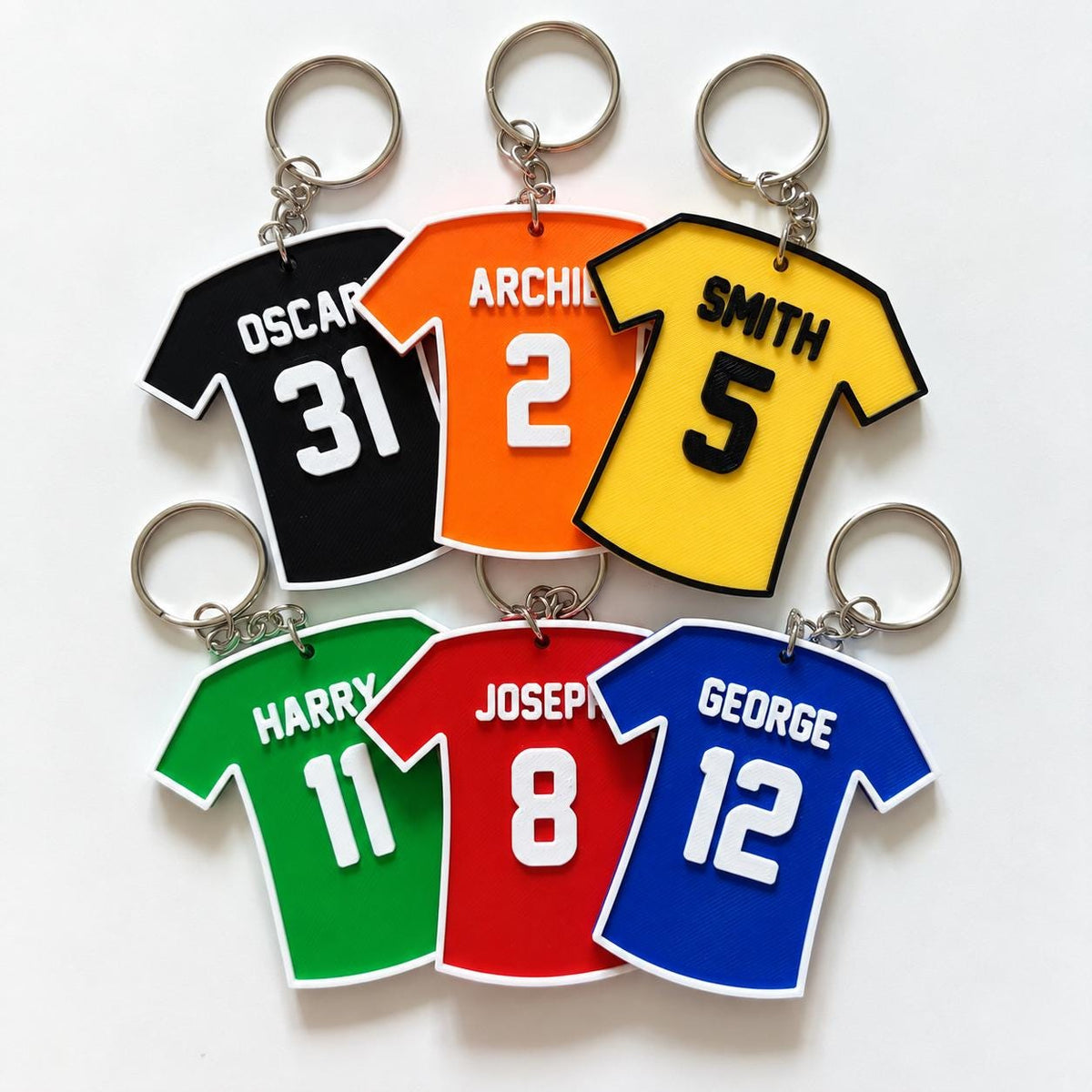 Personalised Name Football Keyrings Kids Backpack Keychain Boys PE Kit Bag Gift