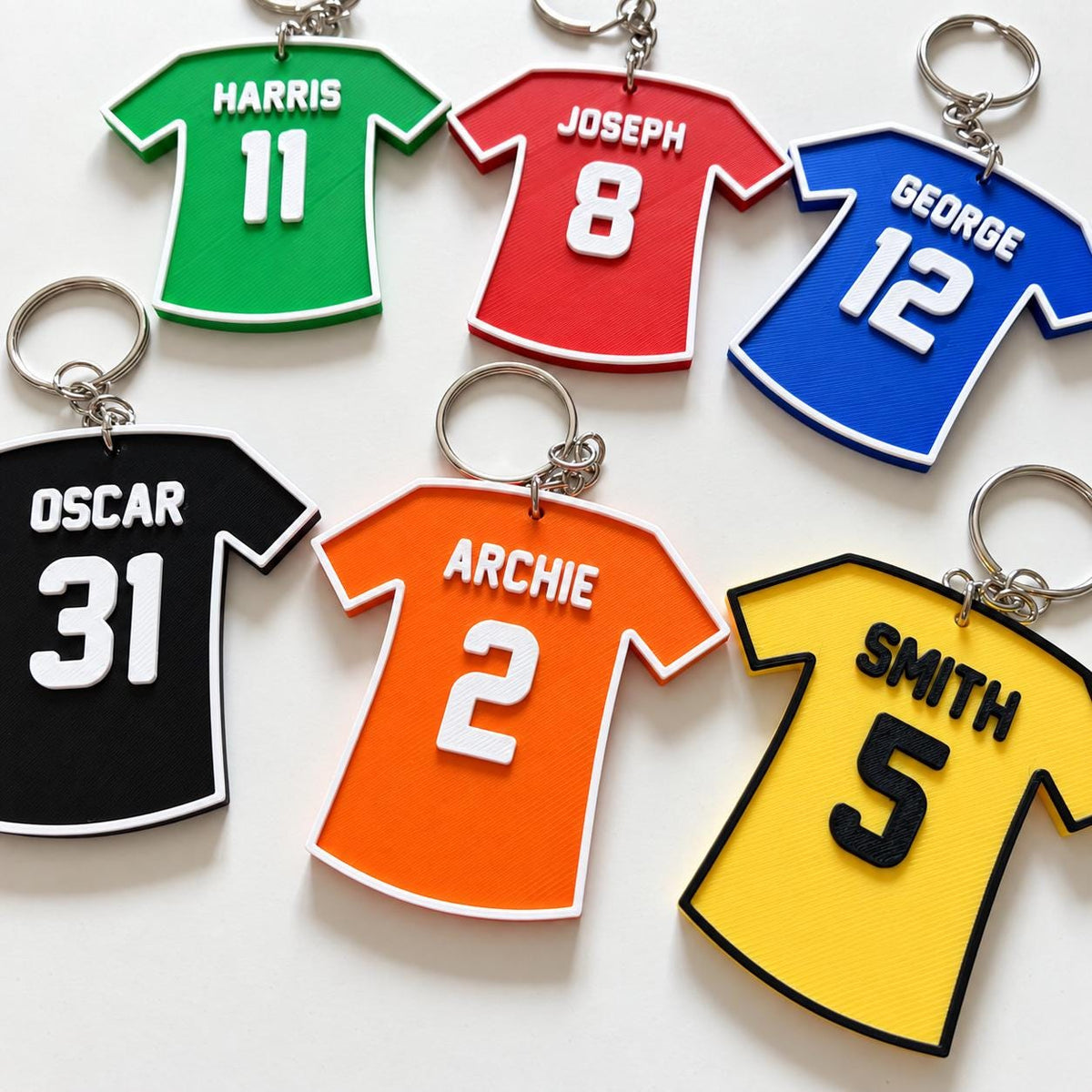 Personalised Name Football Keyrings Kids Backpack Keychain Boys PE Kit Bag Gift
