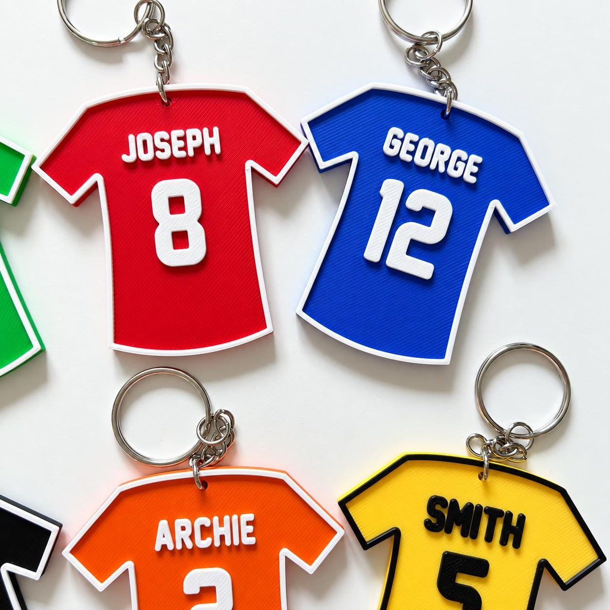 Personalised Name Football Keyrings Kids Backpack Keychain Boys PE Kit Bag Gift