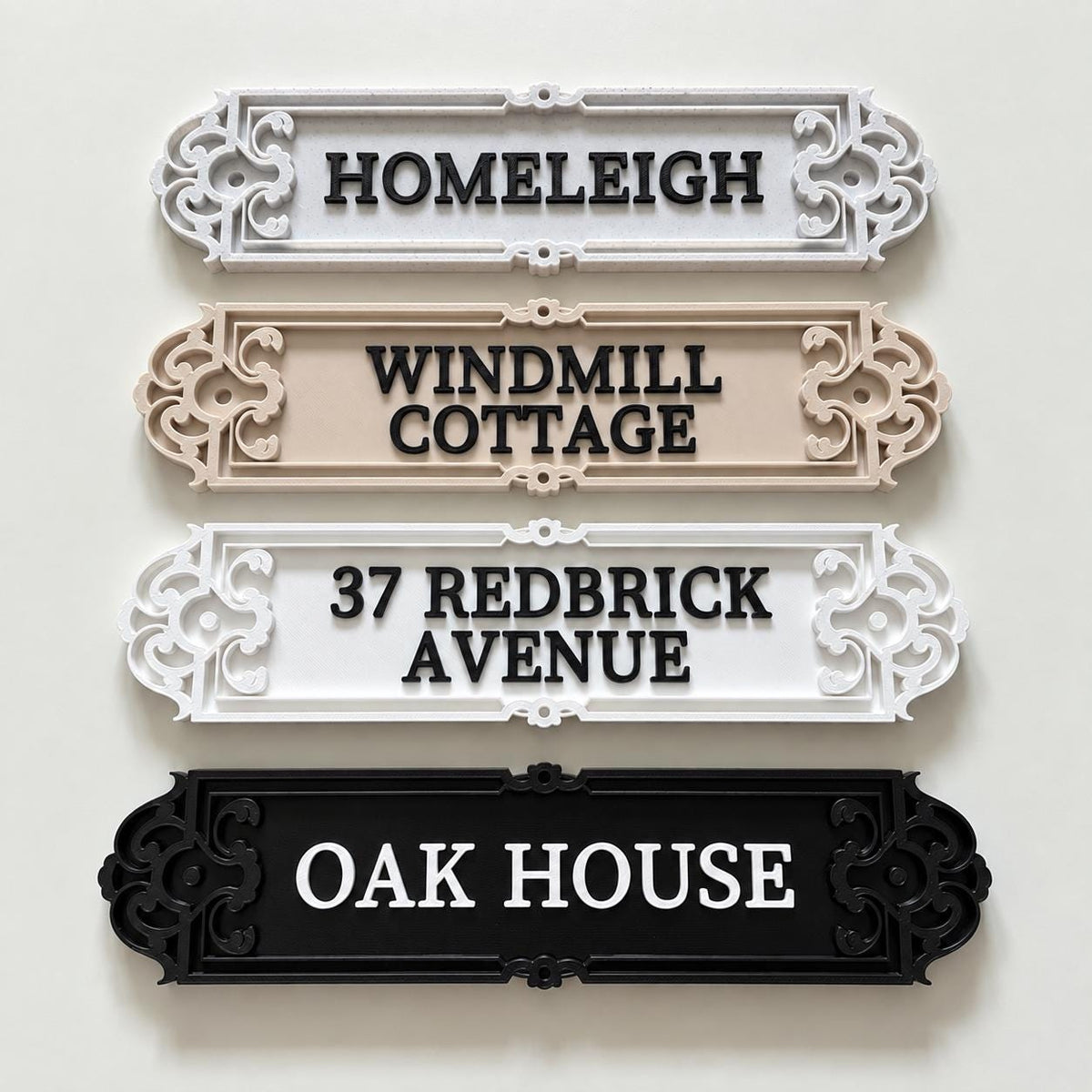 Personalised House Name Ornate Sign – Custom Home Front Door Number Gate Plate