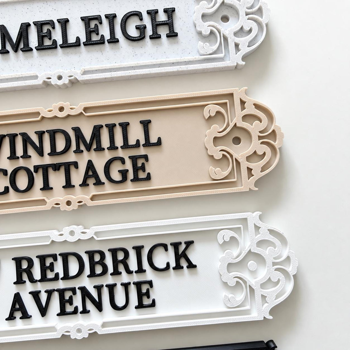 Personalised House Name Ornate Sign – Custom Home Front Door Number Gate Plate