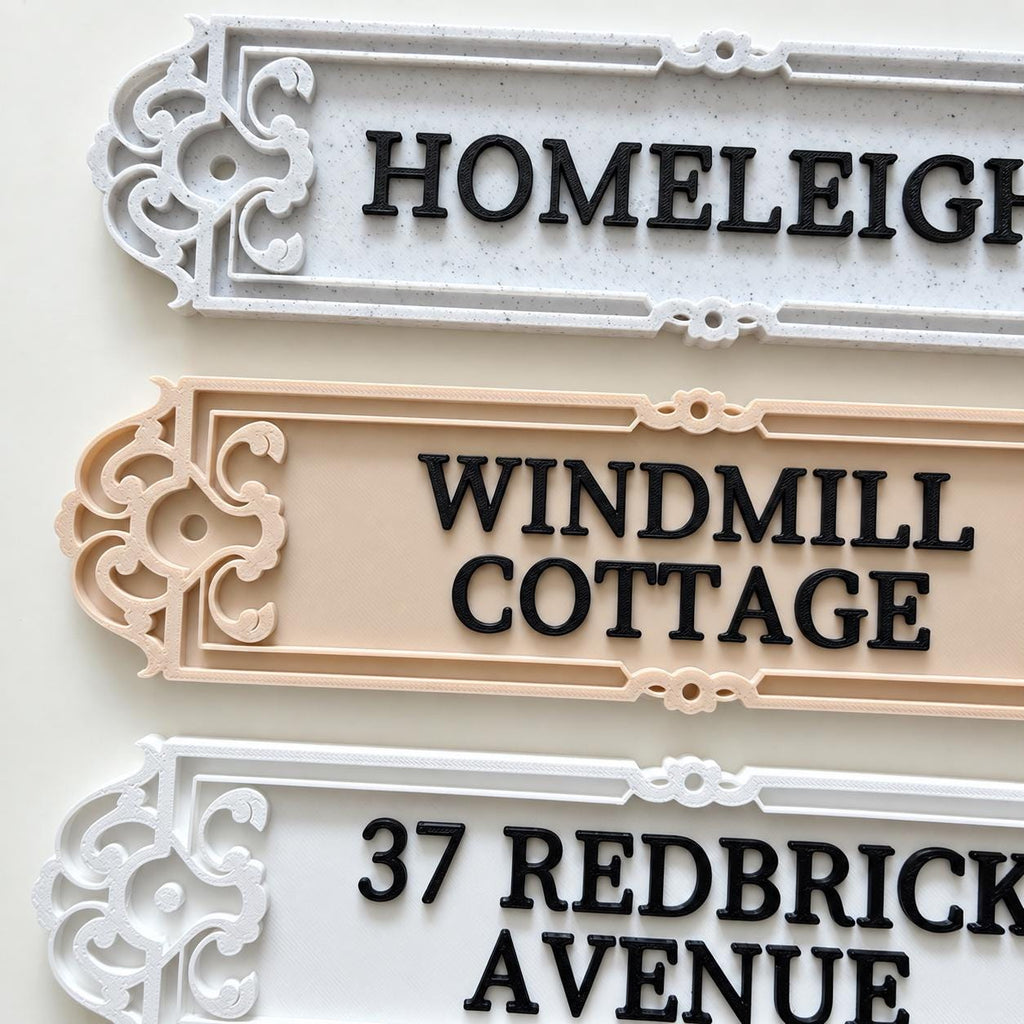 Personalised House Name Ornate Sign – Custom Home Front Door Number Gate Plate