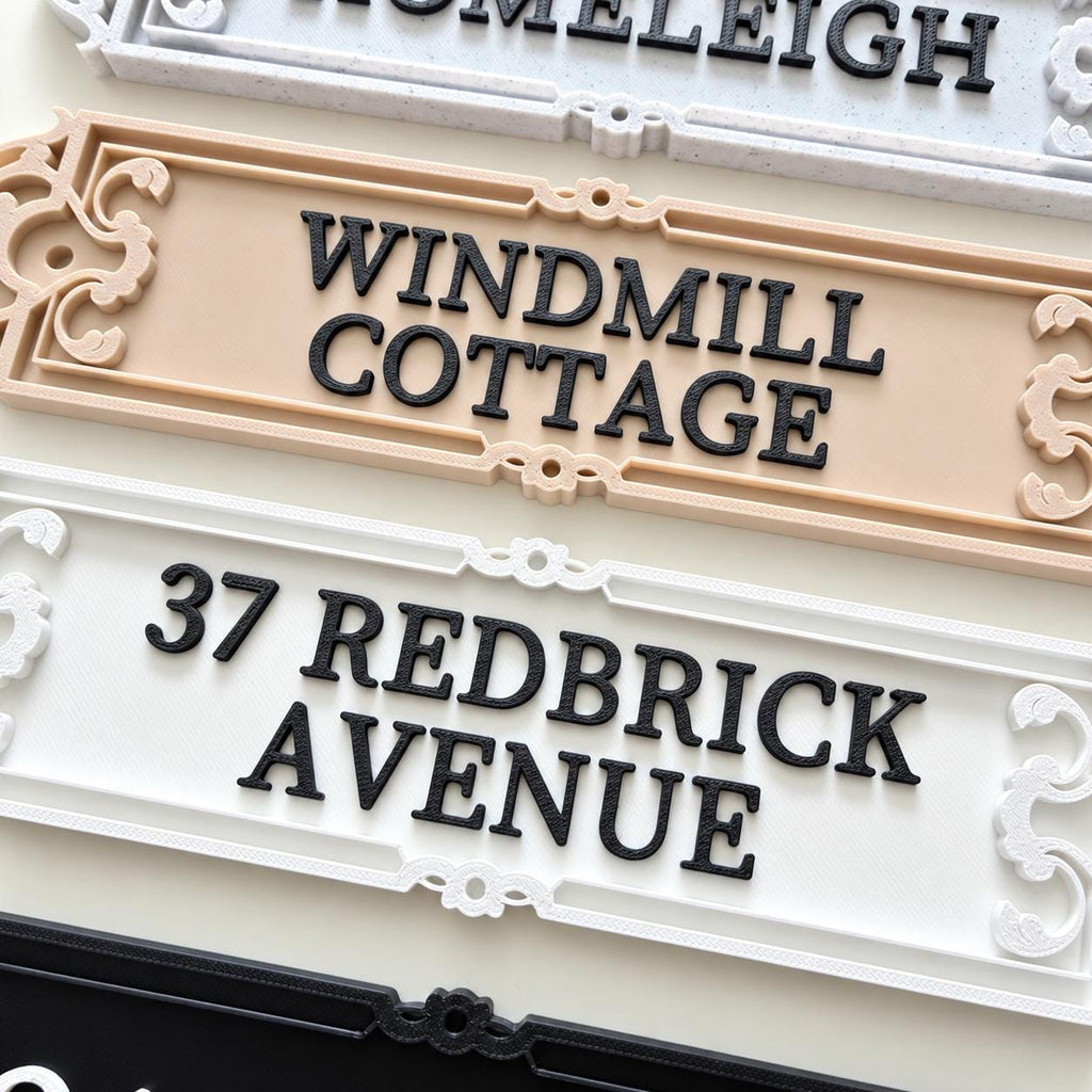 Personalised House Name Ornate Sign – Custom Home Front Door Number Gate Plate