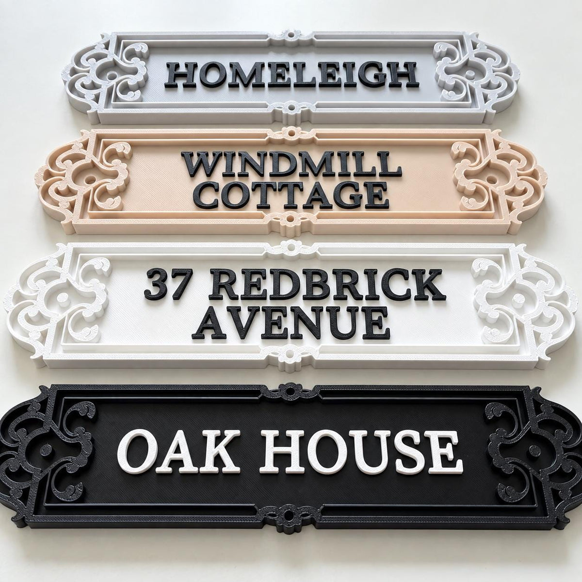 Personalised House Name Ornate Sign – Custom Home Front Door Number Gate Plate