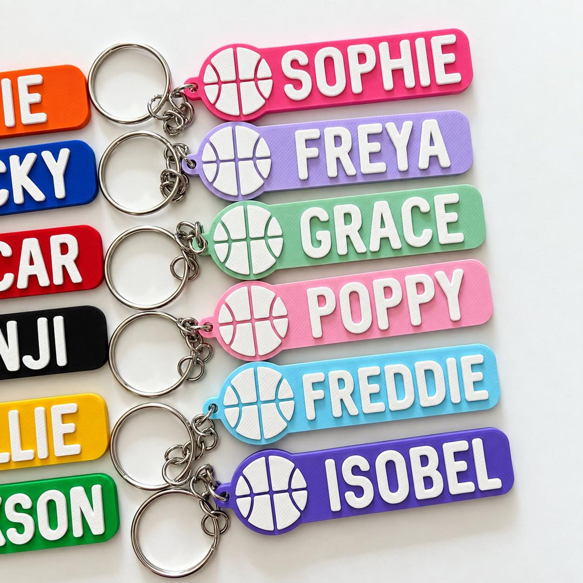 Personalised Name Basketball Keyring Kids Backpack Keychain Boys PE Kit Team Bag