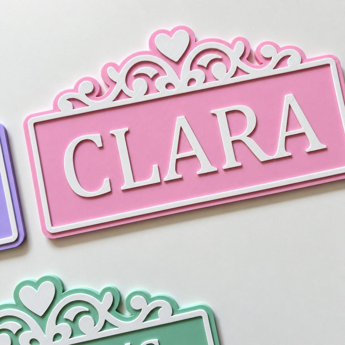 Personalised Name Door Sign Custom Girls Bedroom Heart Decoration Plate Plaque