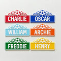 Personalised Name Door Sign - Custom Kids Boys Football Bedroom Decoration Plate