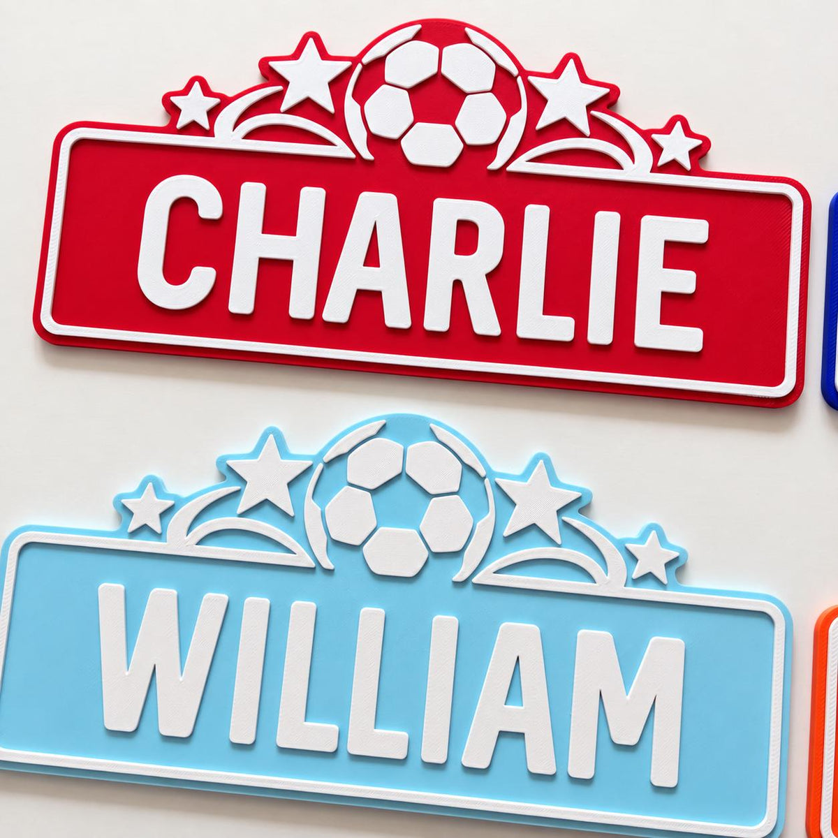 Personalised Name Door Sign - Custom Kids Boys Football Bedroom Decoration Plate