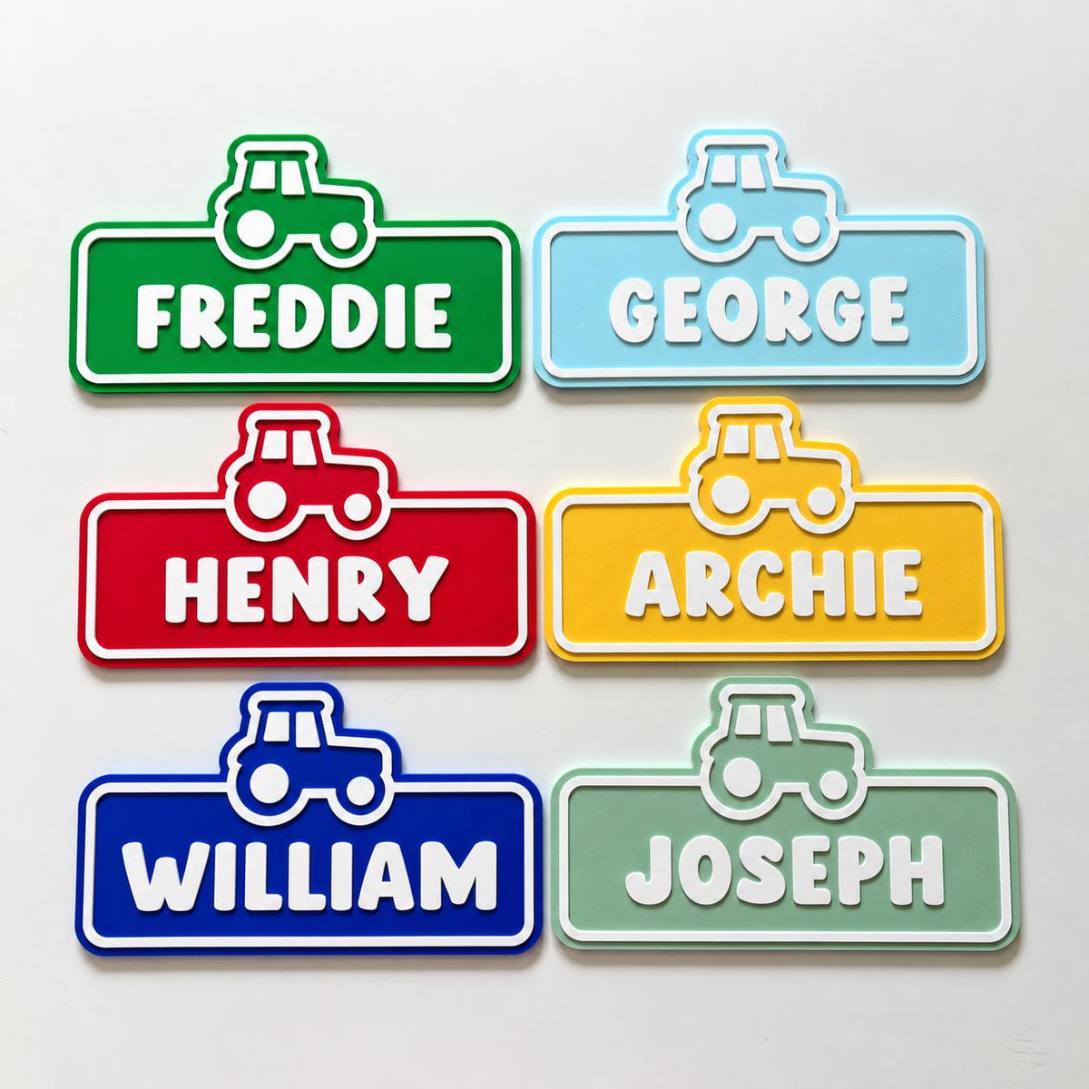 Personalised Name Door Sign - Custom Kids Boys Tractor Bedroom Decoration Plate