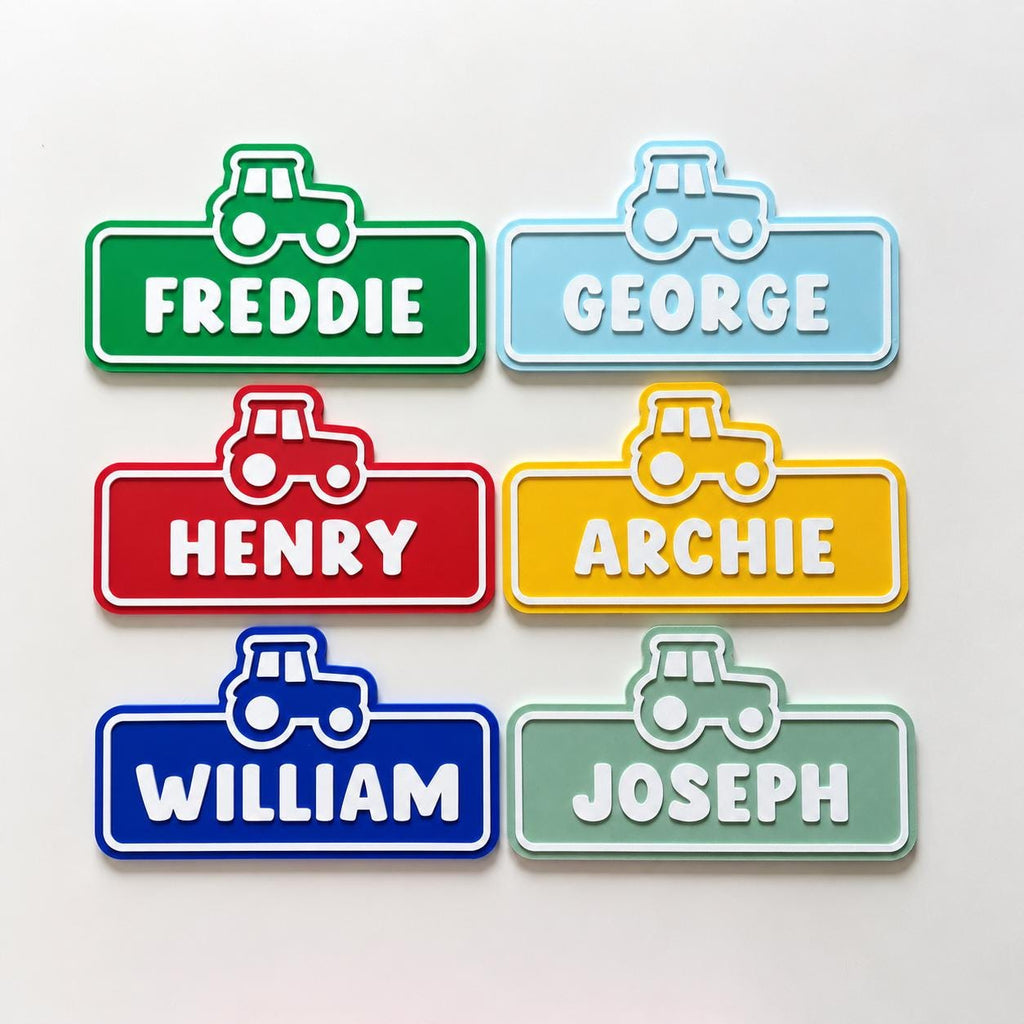 Personalised Name Door Sign - Custom Kids Boys Tractor Bedroom Decoration Plate