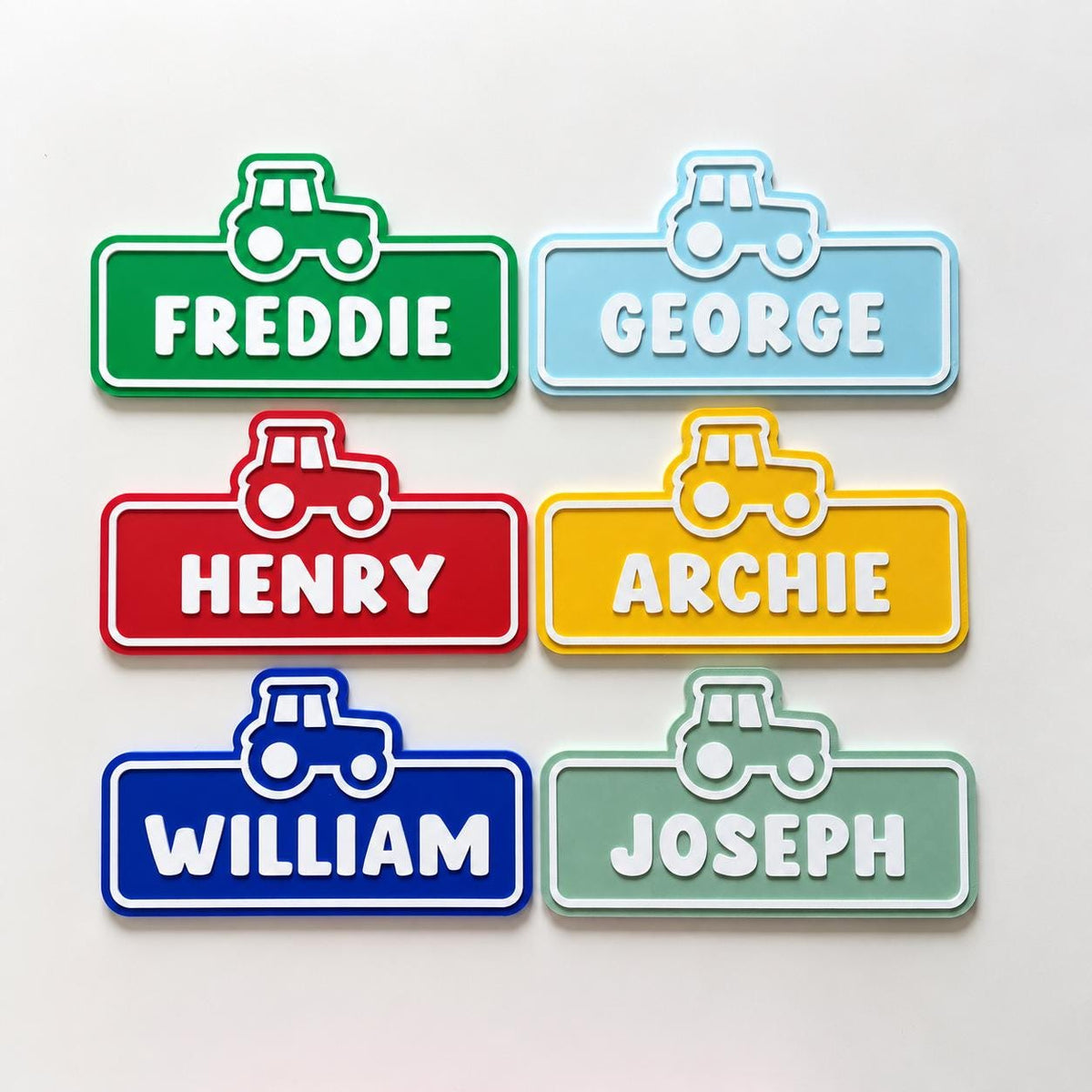 Personalised Name Door Sign - Custom Kids Boys Tractor Bedroom Decoration Plate