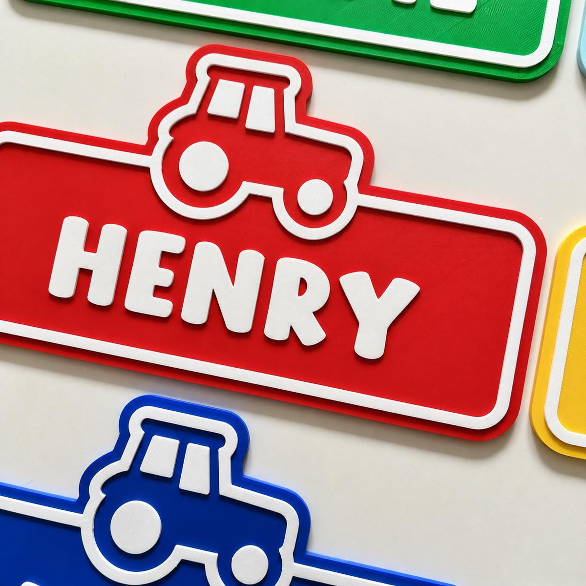 Personalised Name Door Sign - Custom Kids Boys Tractor Bedroom Decoration Plate