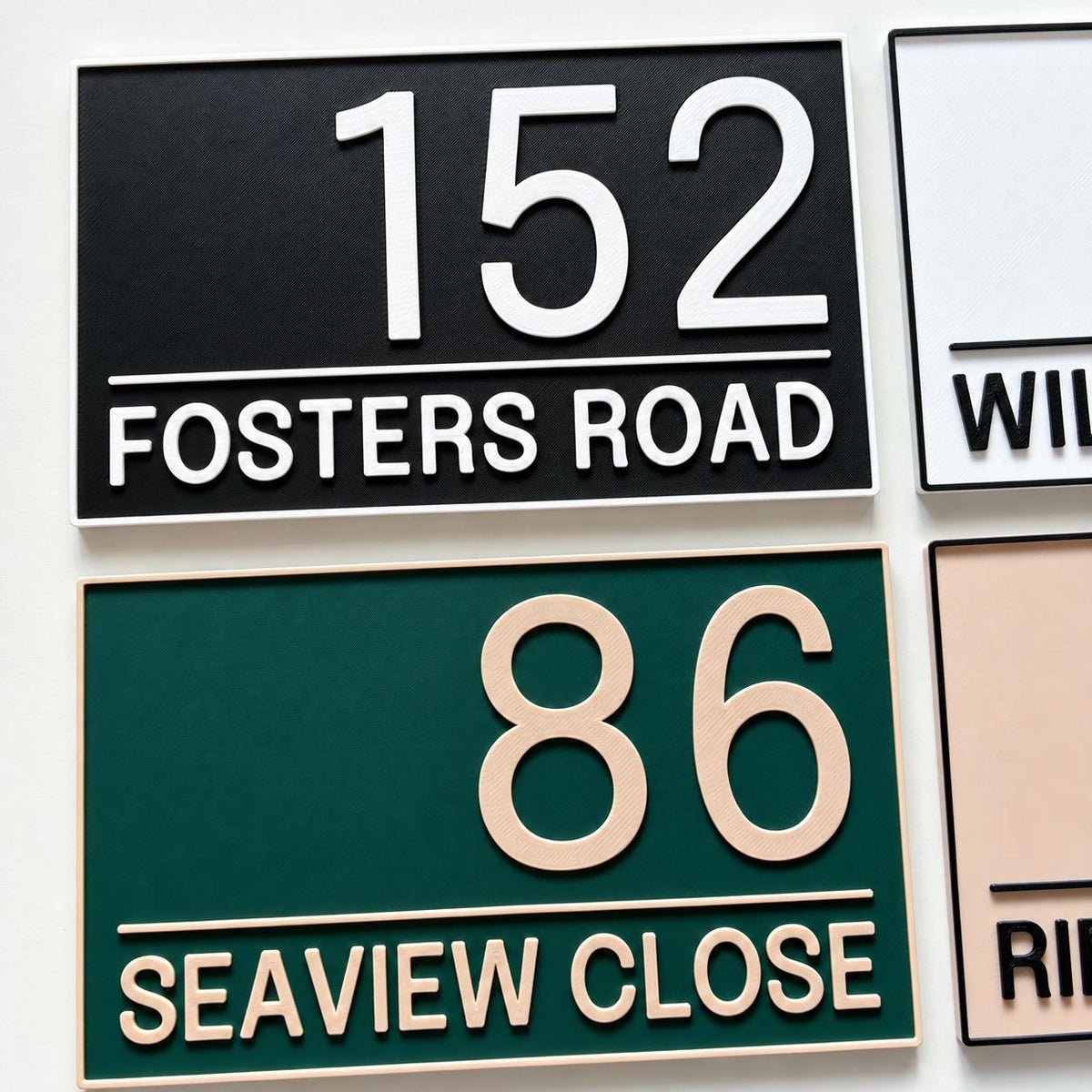 Personalised House Number Street Sign - Custom Text Modern Door Gate Wall Plate